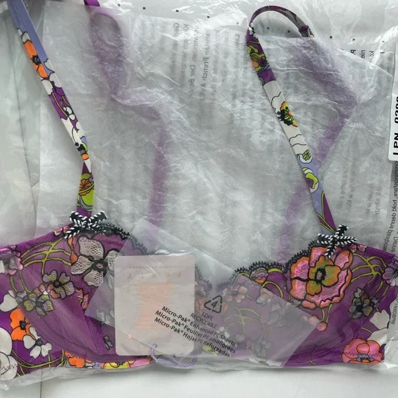 Savage X Fenty Mod Poppy Unlined Lace Balconette Bra 32DD - Picture 9 of 9